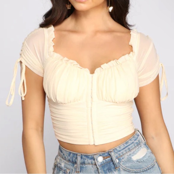 Windsor Hooked In Ruched Crop Top - Picture 1 of 8